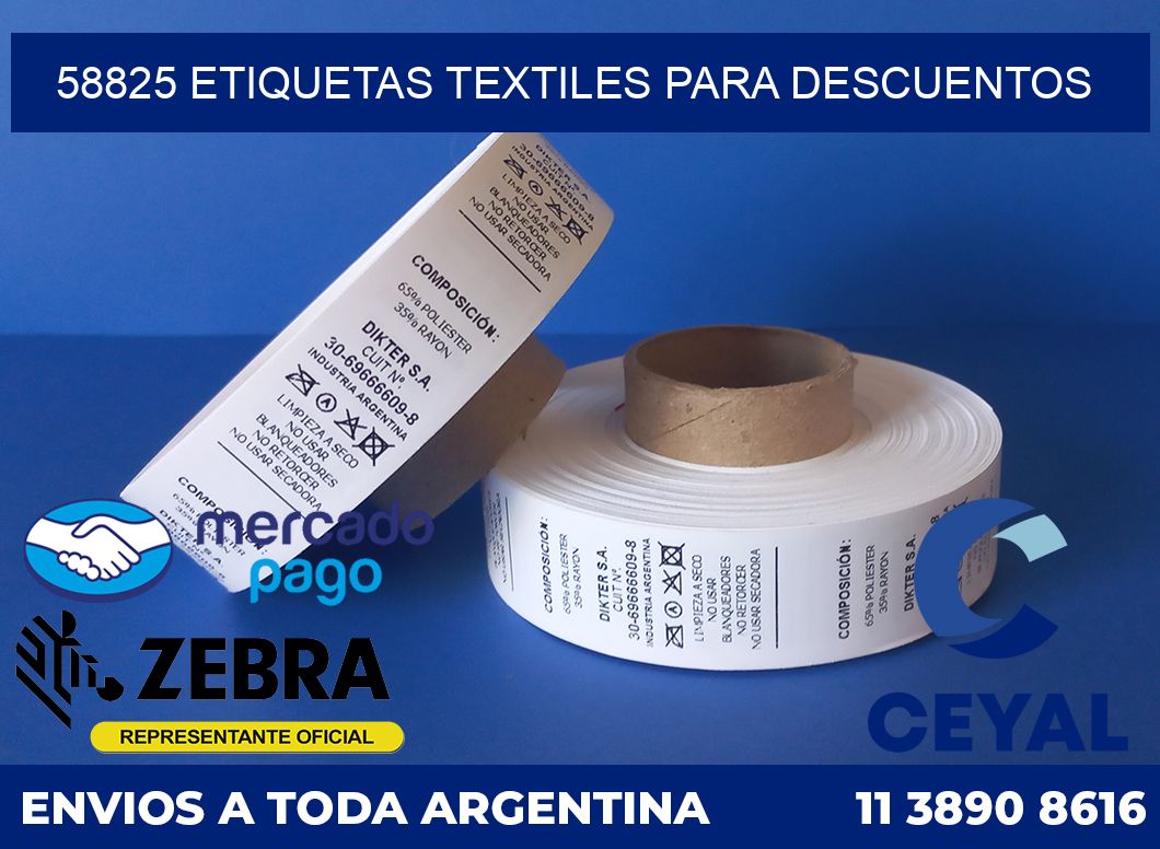 58825 ETIQUETAS TEXTILES PARA DESCUENTOS