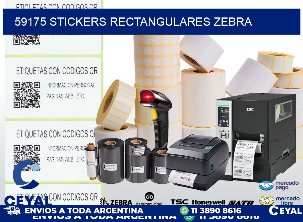 59175 Stickers rectangulares zebra