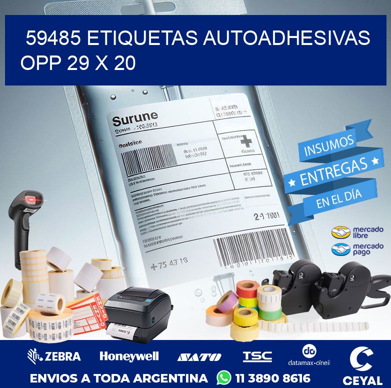 59485 ETIQUETAS AUTOADHESIVAS OPP 29 X 20