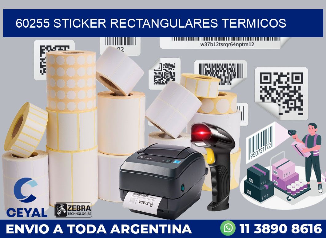 60255 Sticker rectangulares termicos