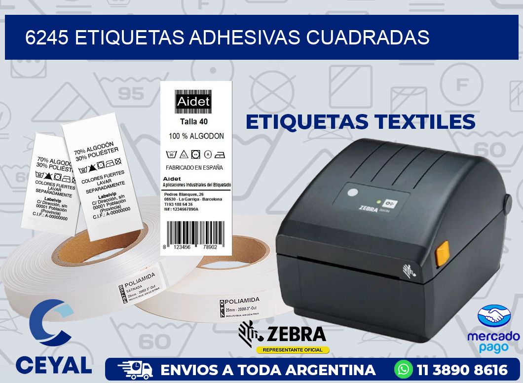 6245 ETIQUETAS ADHESIVAS CUADRADAS