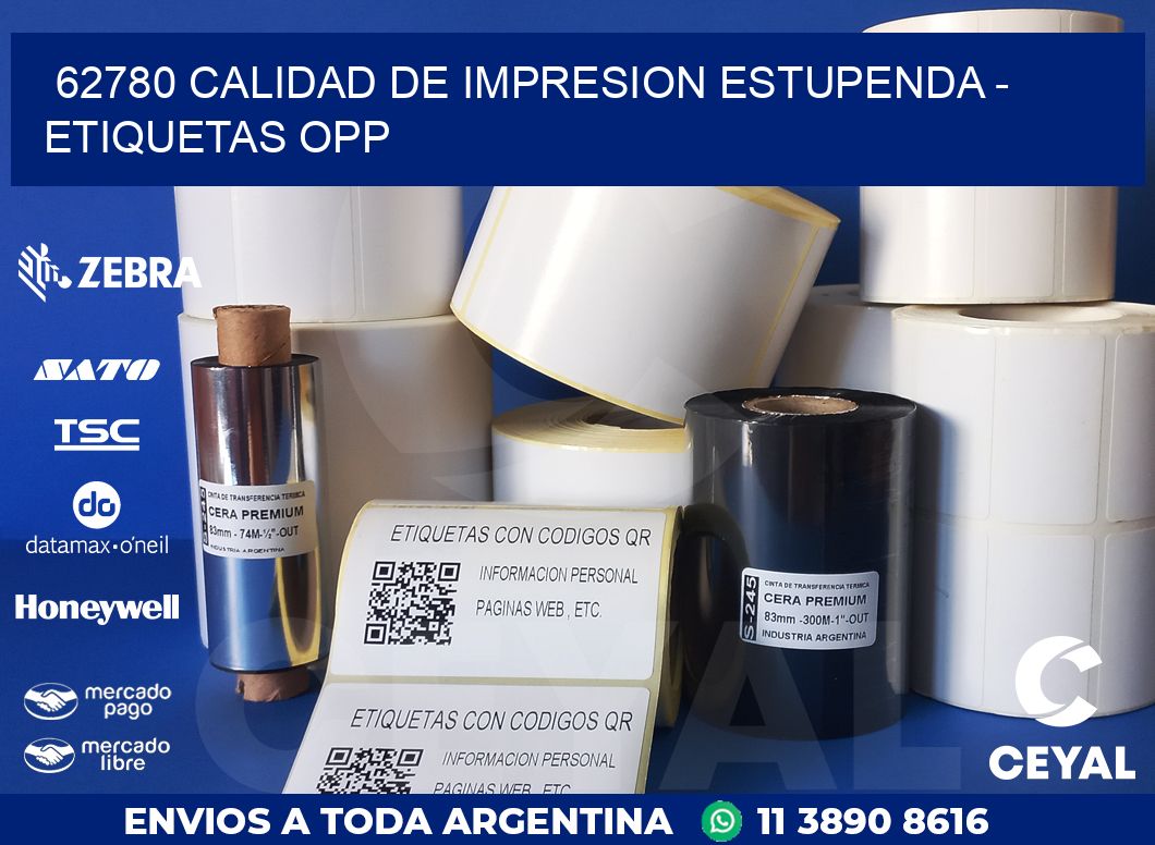 62780 CALIDAD DE IMPRESION ESTUPENDA - ETIQUETAS OPP