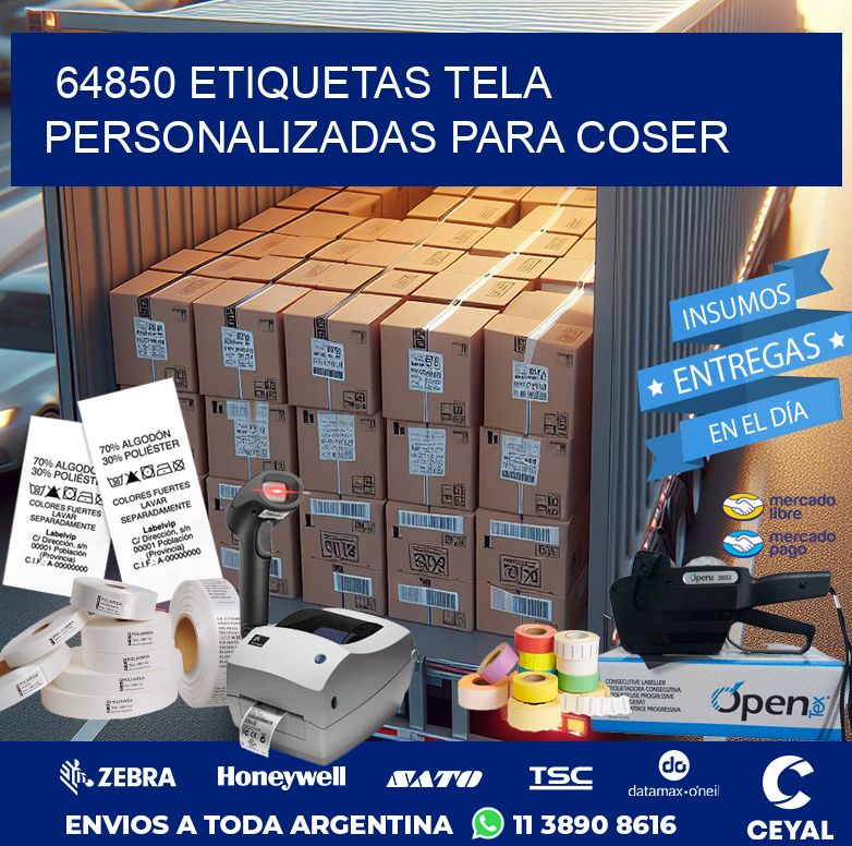 64850 ETIQUETAS TELA PERSONALIZADAS PARA COSER
