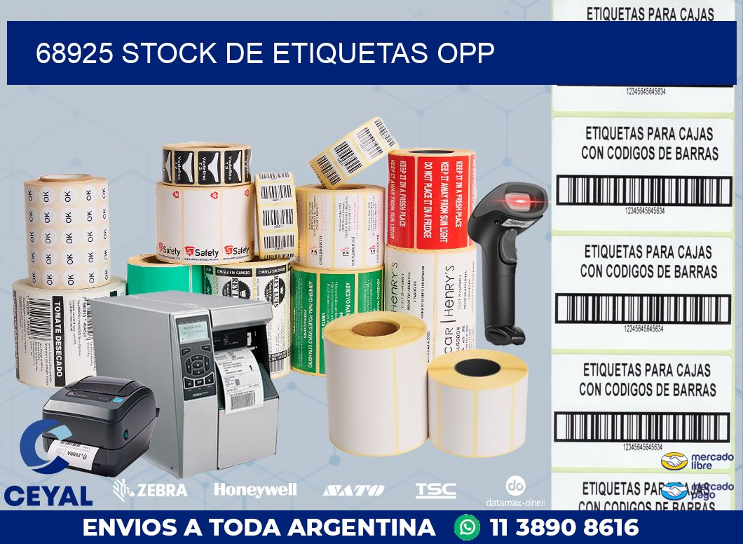 68925 STOCK DE ETIQUETAS OPP