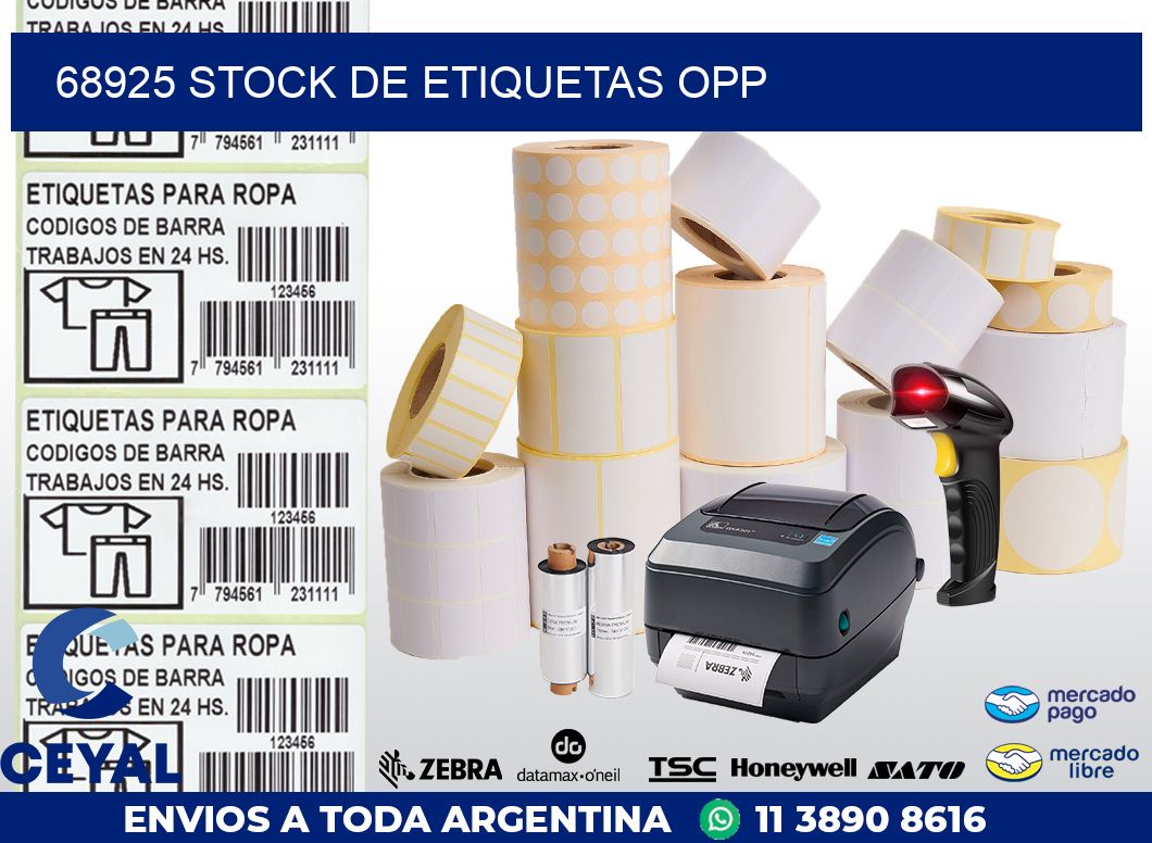 68925 STOCK DE ETIQUETAS OPP