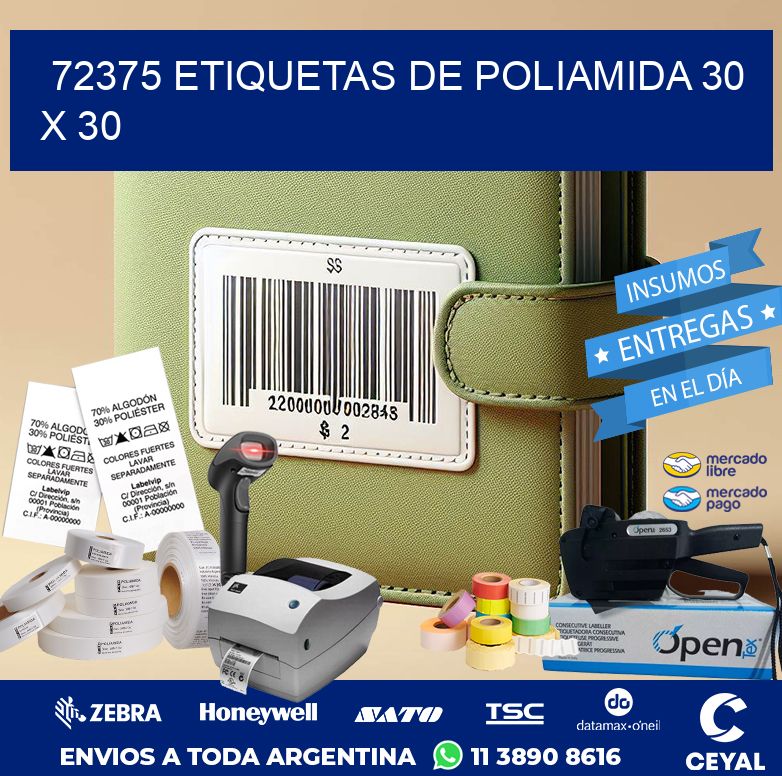 72375 ETIQUETAS DE POLIAMIDA 30 X 30
