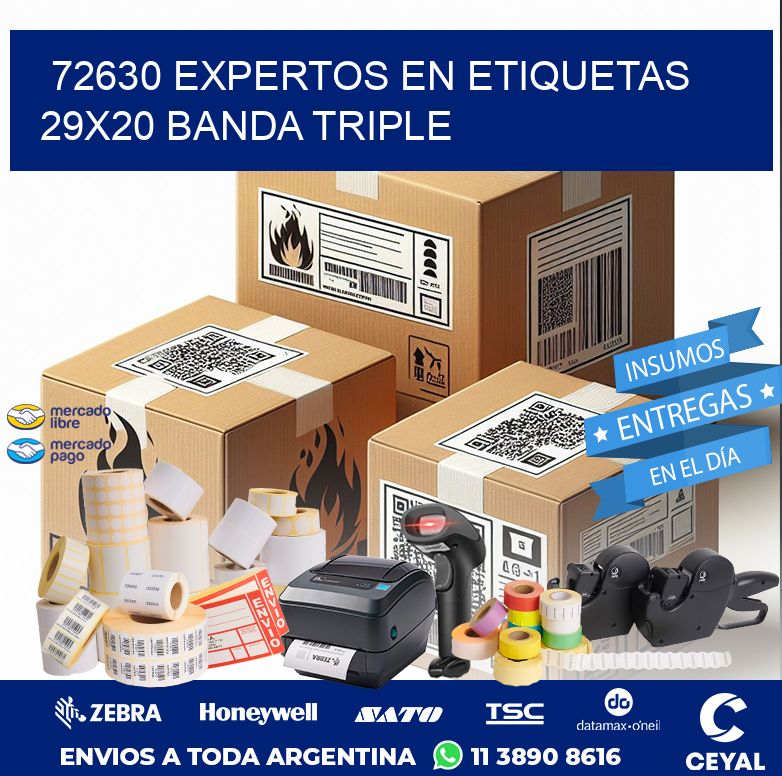 72630 EXPERTOS EN ETIQUETAS 29X20 BANDA TRIPLE