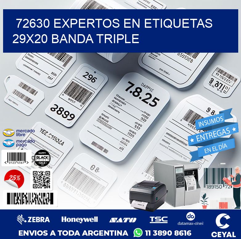 72630 EXPERTOS EN ETIQUETAS 29X20 BANDA TRIPLE