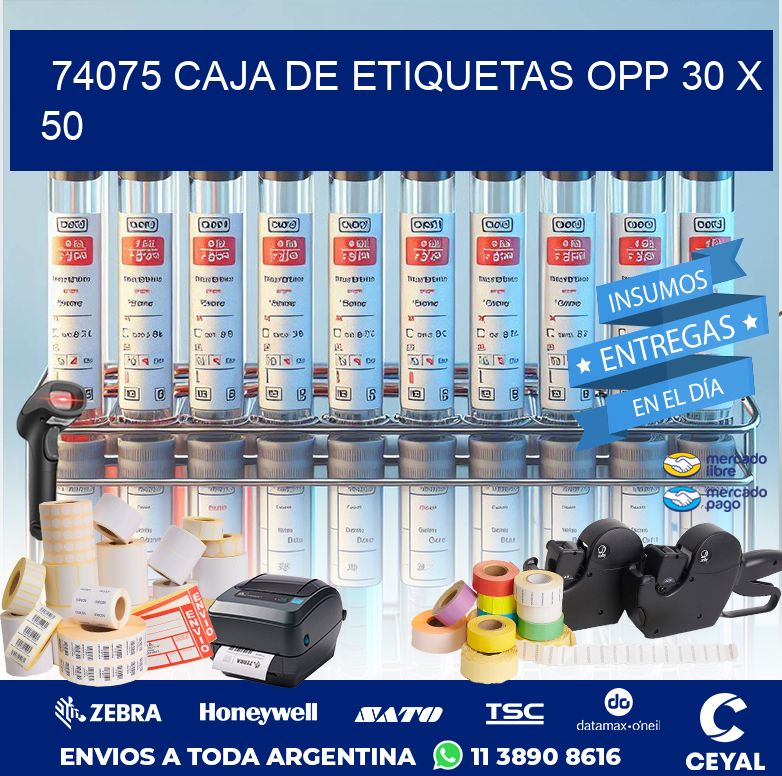 74075 CAJA DE ETIQUETAS OPP 30 X 50