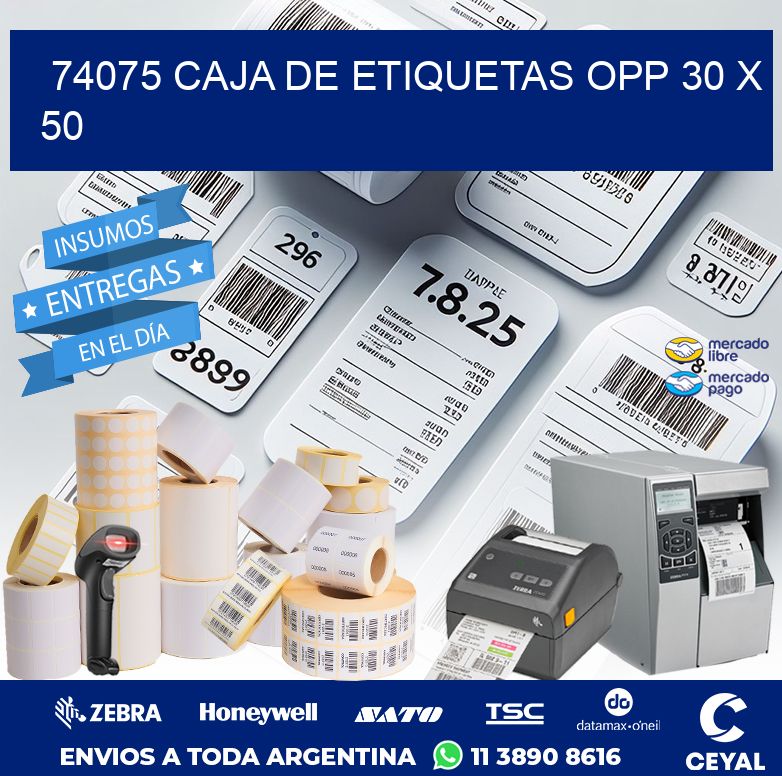 74075 CAJA DE ETIQUETAS OPP 30 X 50