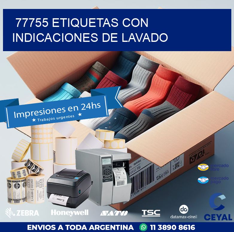 77755 ETIQUETAS CON INDICACIONES DE LAVADO