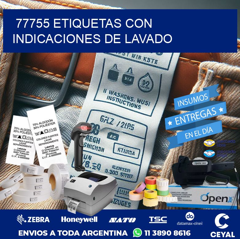 77755 ETIQUETAS CON INDICACIONES DE LAVADO