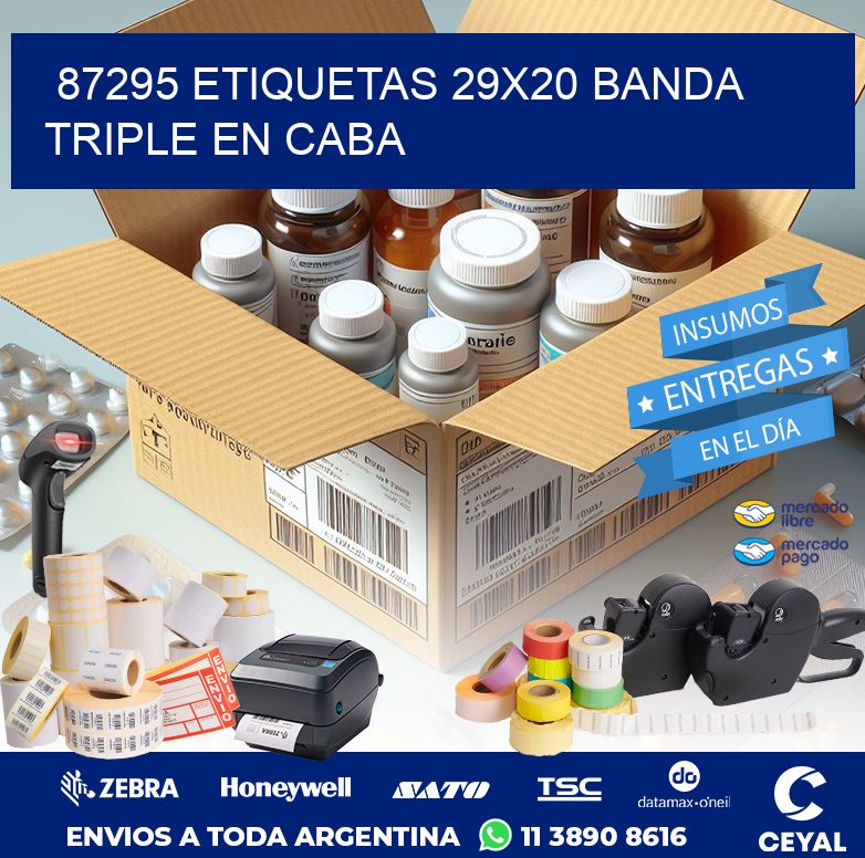 87295 ETIQUETAS 29X20 BANDA TRIPLE EN CABA