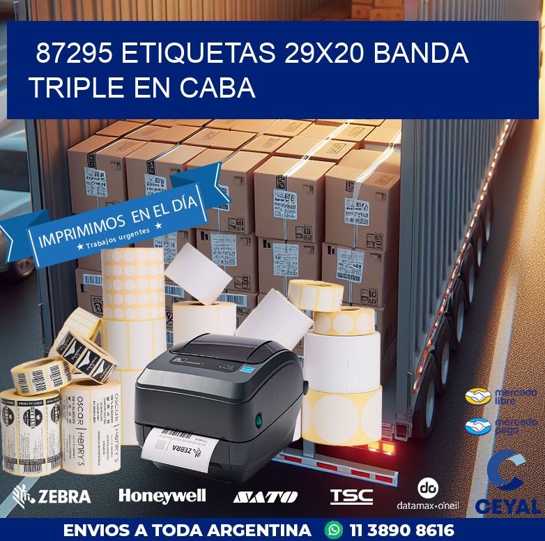 87295 ETIQUETAS 29X20 BANDA TRIPLE EN CABA