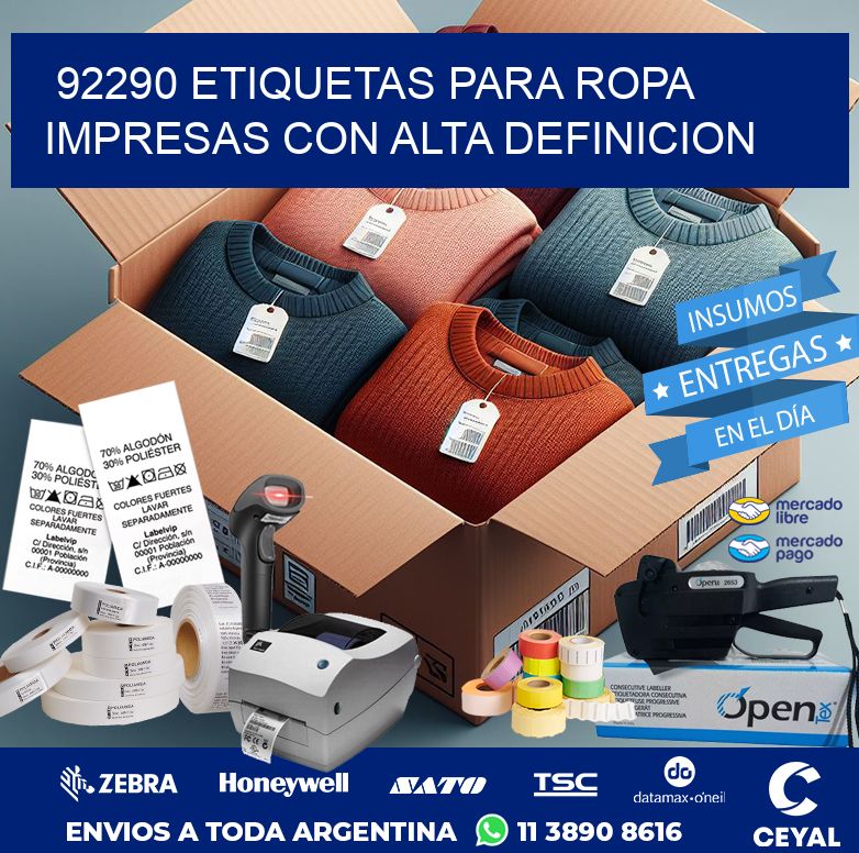 92290 ETIQUETAS PARA ROPA IMPRESAS CON ALTA DEFINICION