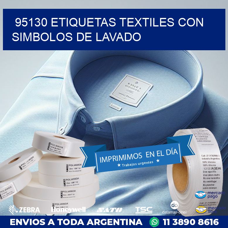 95130 ETIQUETAS TEXTILES CON SIMBOLOS DE LAVADO