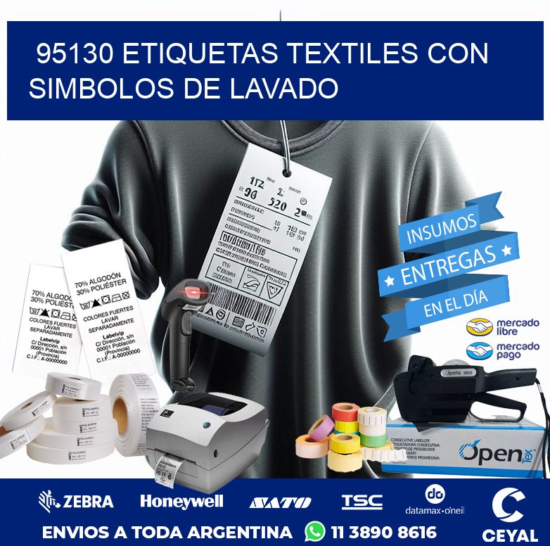 95130 ETIQUETAS TEXTILES CON SIMBOLOS DE LAVADO