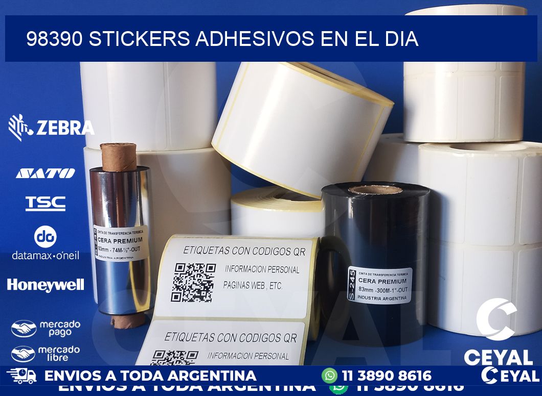 98390 stickers adhesivos en el dia