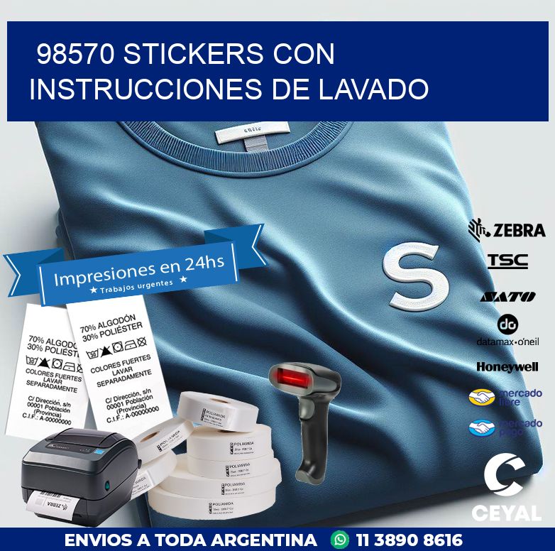 98570 STICKERS CON INSTRUCCIONES DE LAVADO