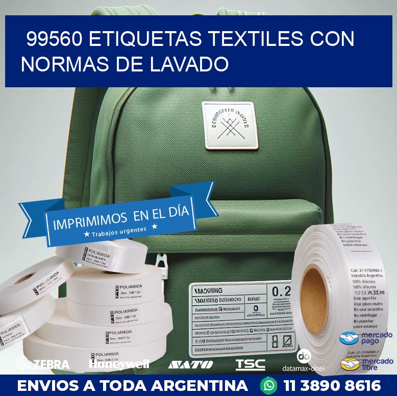 99560 ETIQUETAS TEXTILES CON NORMAS DE LAVADO
