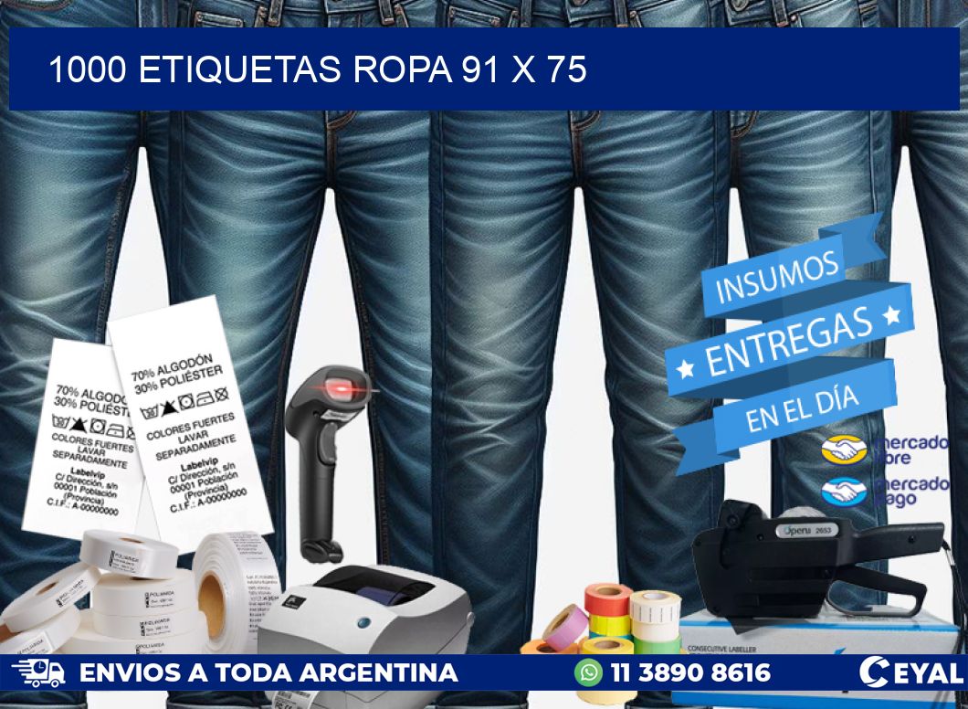 1000 ETIQUETAS ROPA 91 x 75