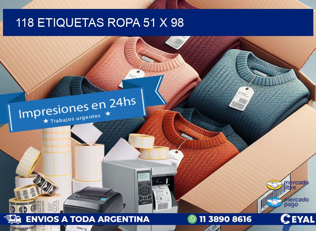 118 ETIQUETAS ROPA 51 x 98