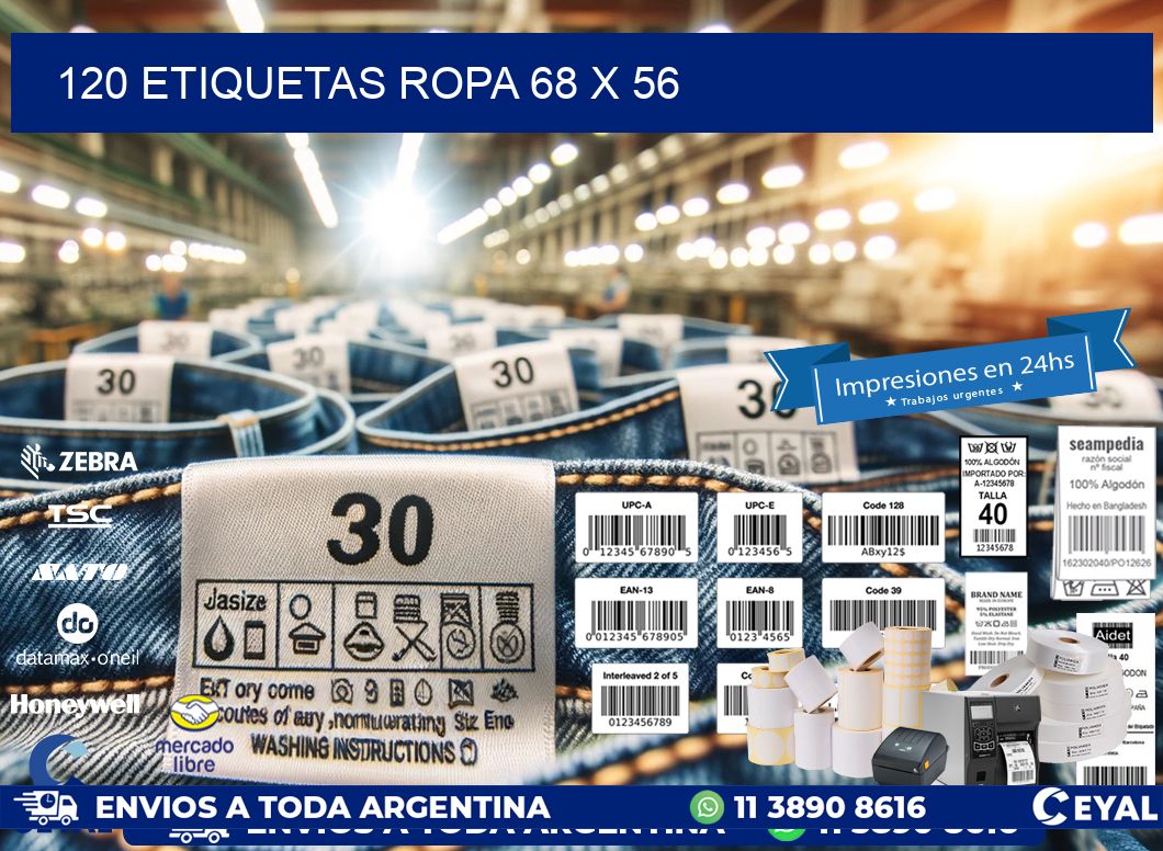 120 ETIQUETAS ROPA 68 x 56