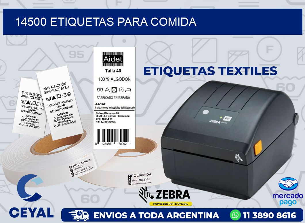 14500 ETIQUETAS PARA COMIDA