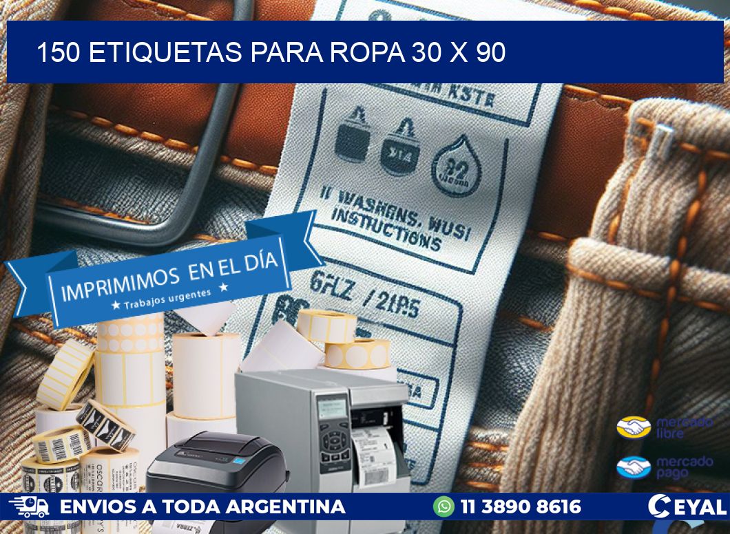 150 ETIQUETAS PARA ROPA 30 x 90