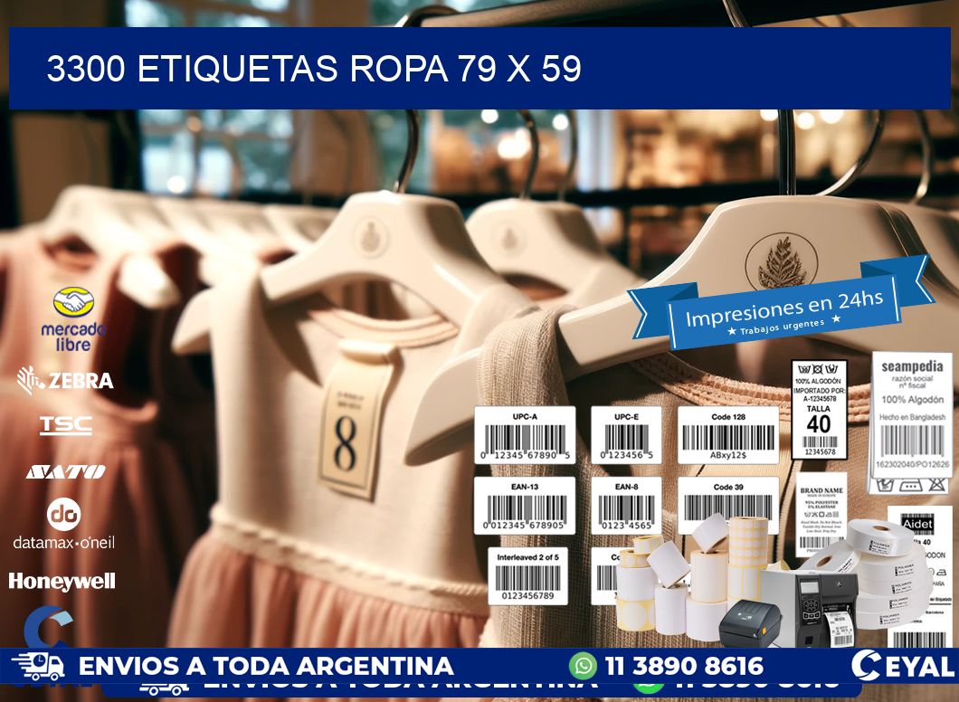 3300 ETIQUETAS ROPA 79 x 59