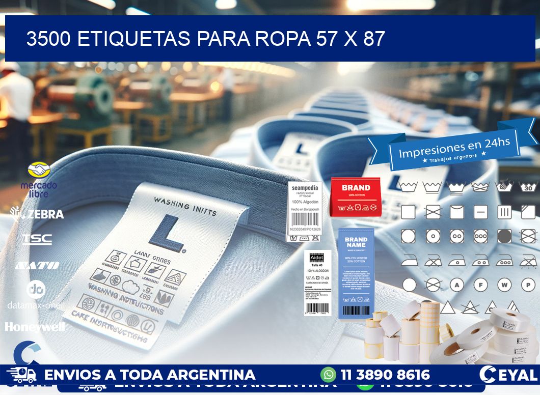 3500 ETIQUETAS PARA ROPA 57 x 87