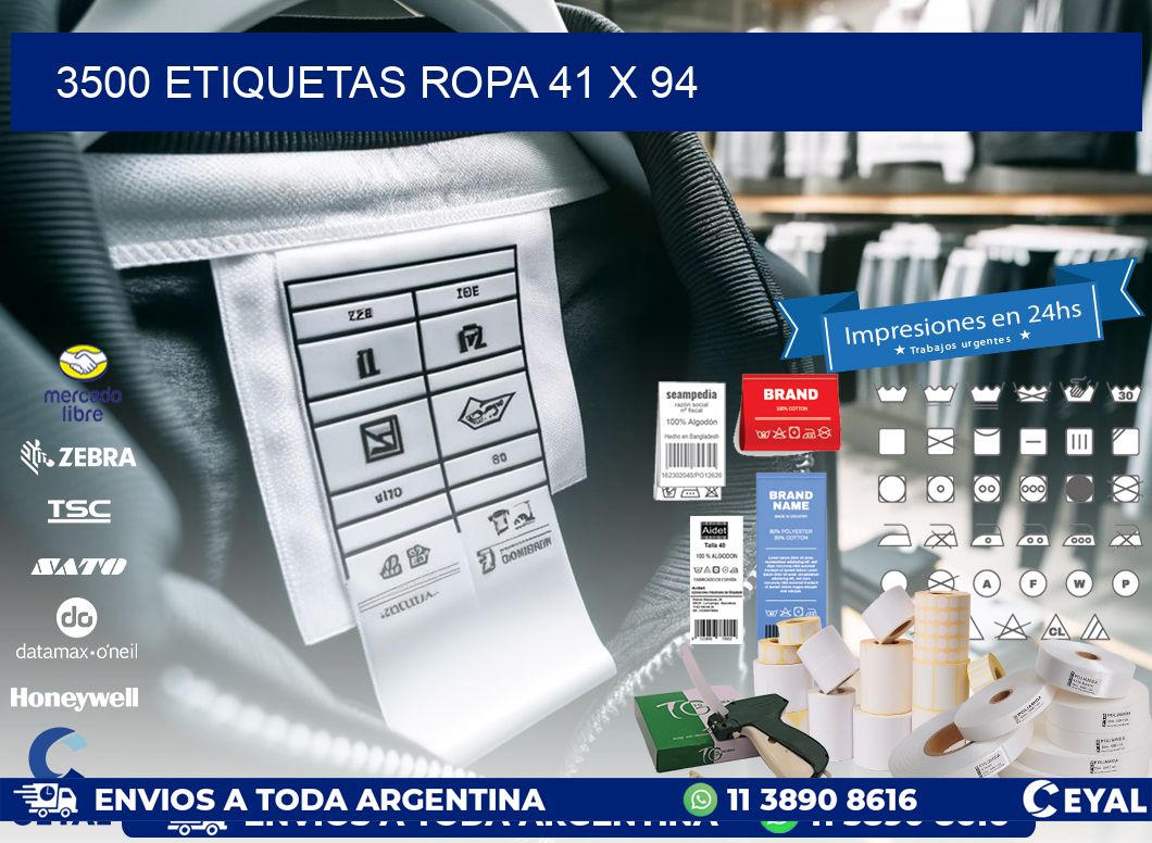 3500 ETIQUETAS ROPA 41 x 94