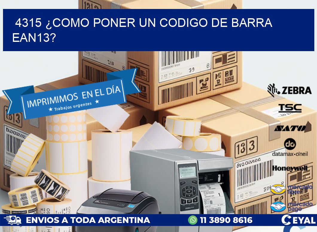4315 ¿COMO PONER UN CODIGO DE BARRA  EAN13?