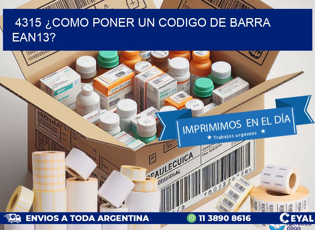 4315 ¿COMO PONER UN CODIGO DE BARRA  EAN13?