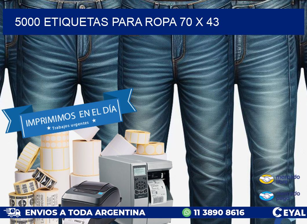 5000 ETIQUETAS PARA ROPA 70 x 43