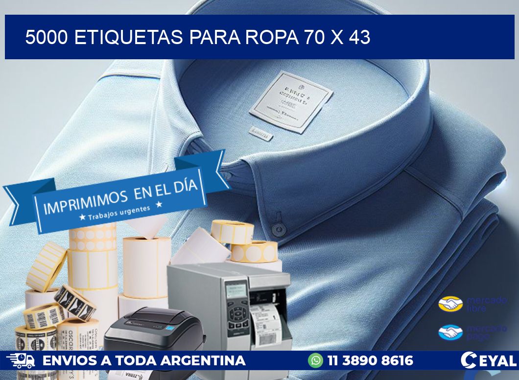 5000 ETIQUETAS PARA ROPA 70 x 43