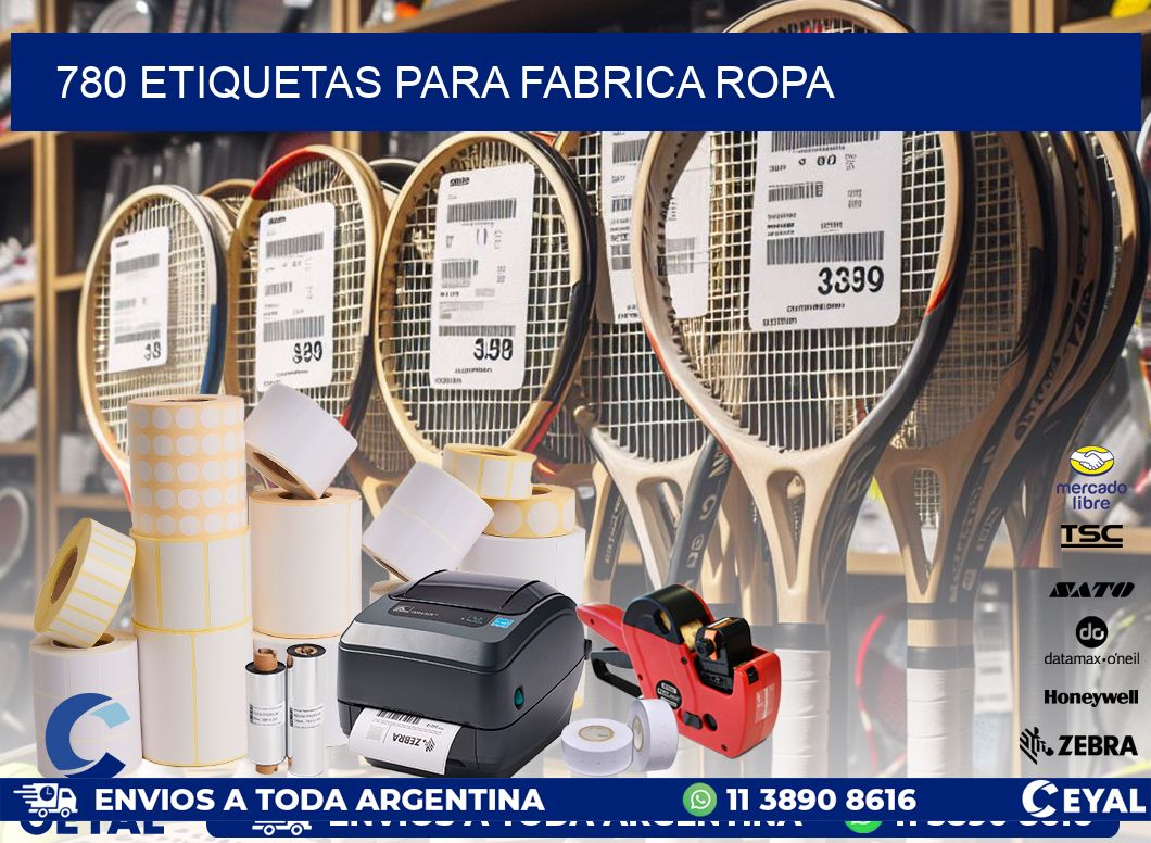 780 ETIQUETAS PARA FABRICA ROPA