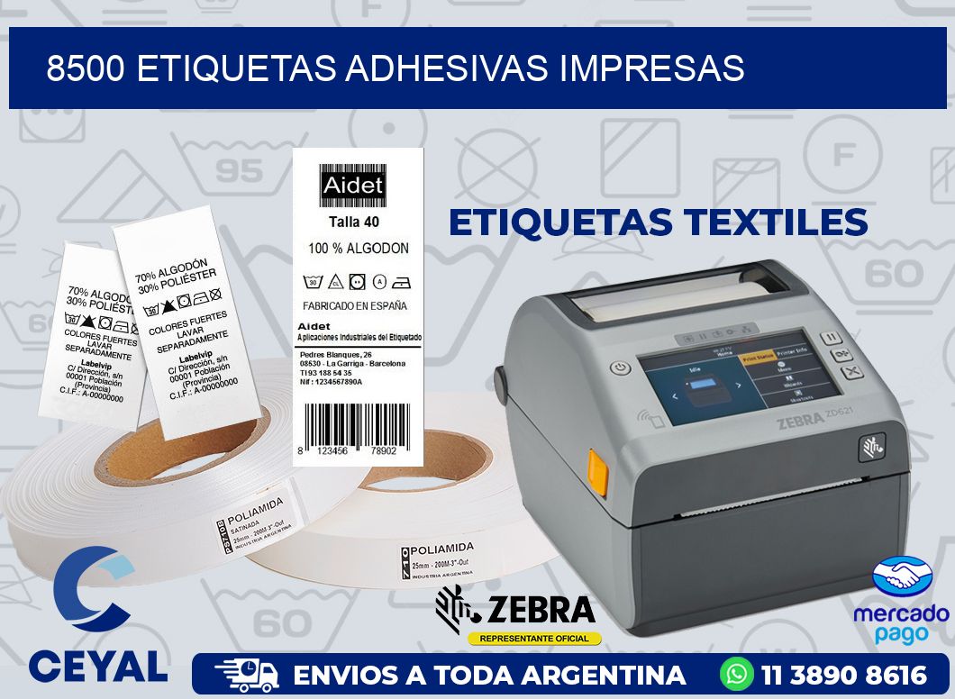 8500 ETIQUETAS ADHESIVAS IMPRESAS