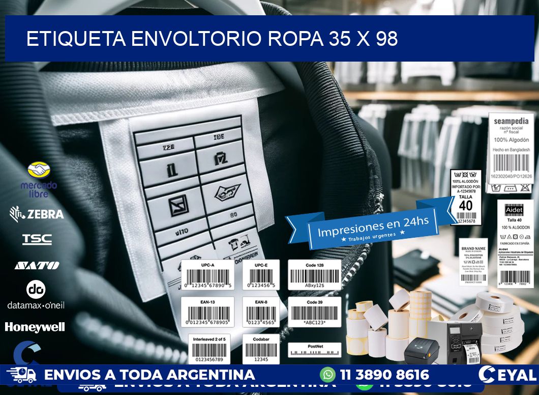 ETIQUETA ENVOLTORIO ROPA 35 x 98