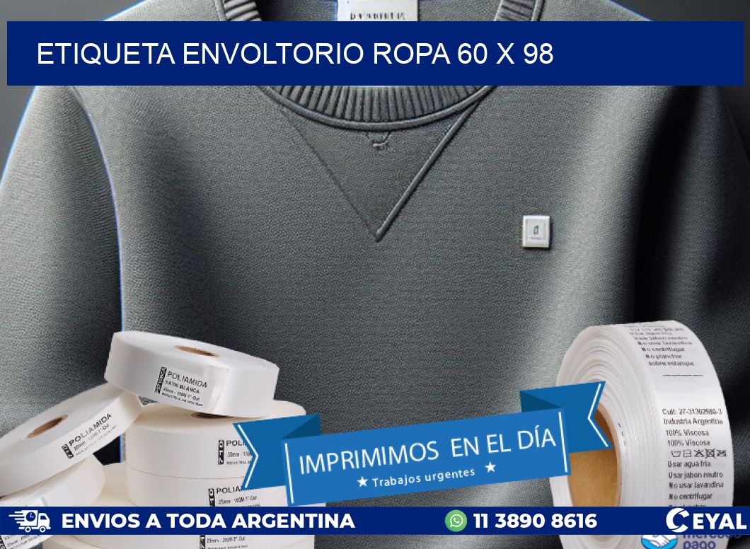 ETIQUETA ENVOLTORIO ROPA 60 x 98