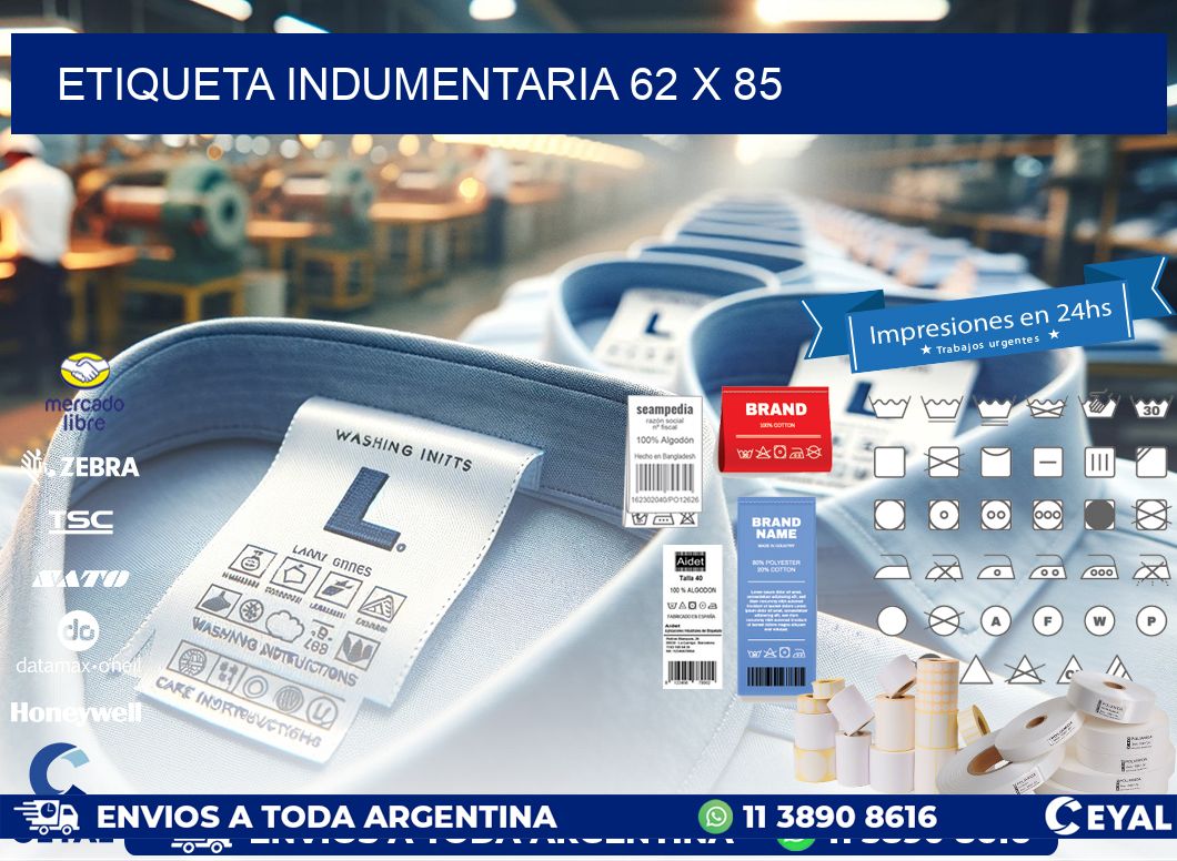 ETIQUETA INDUMENTARIA 62 x 85
