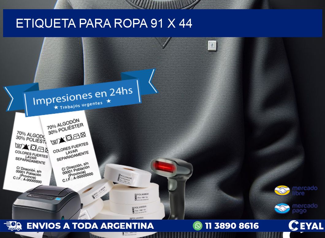 ETIQUETA PARA ROPA 91 x 44