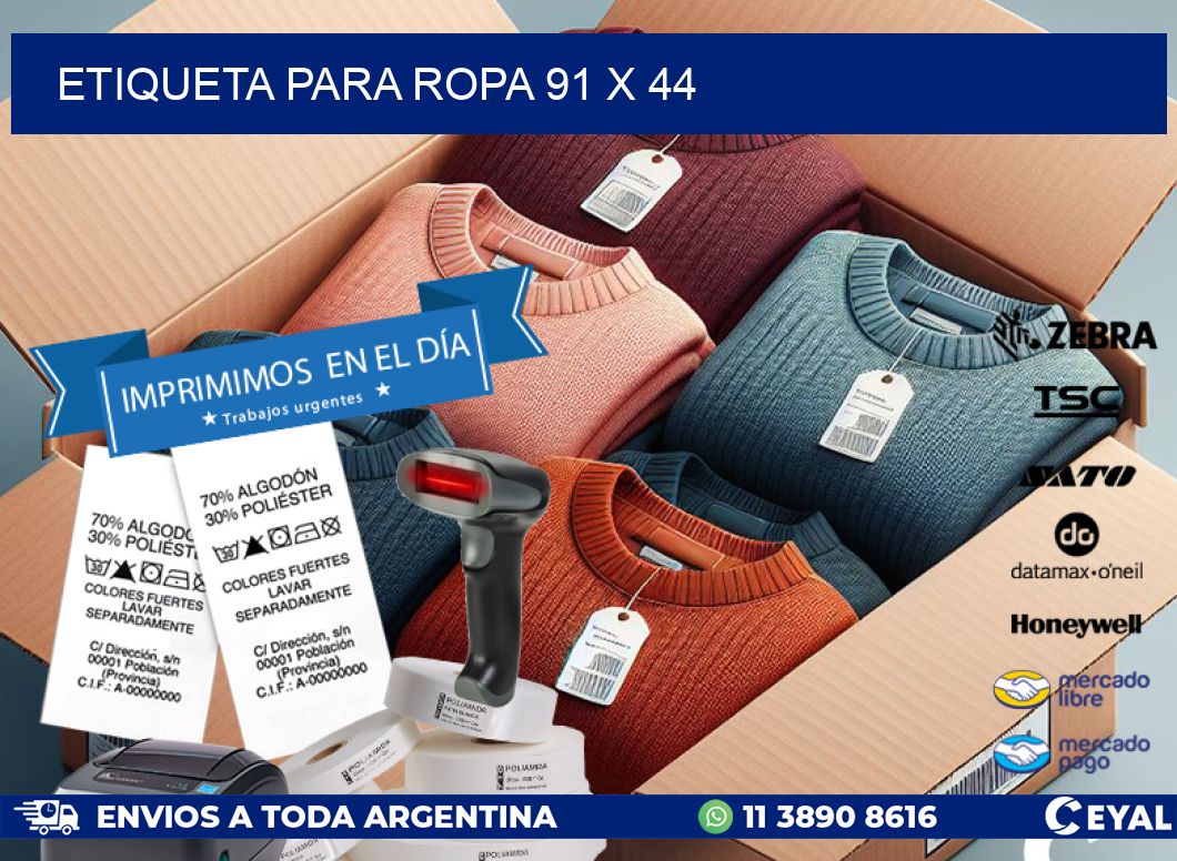 ETIQUETA PARA ROPA 91 x 44