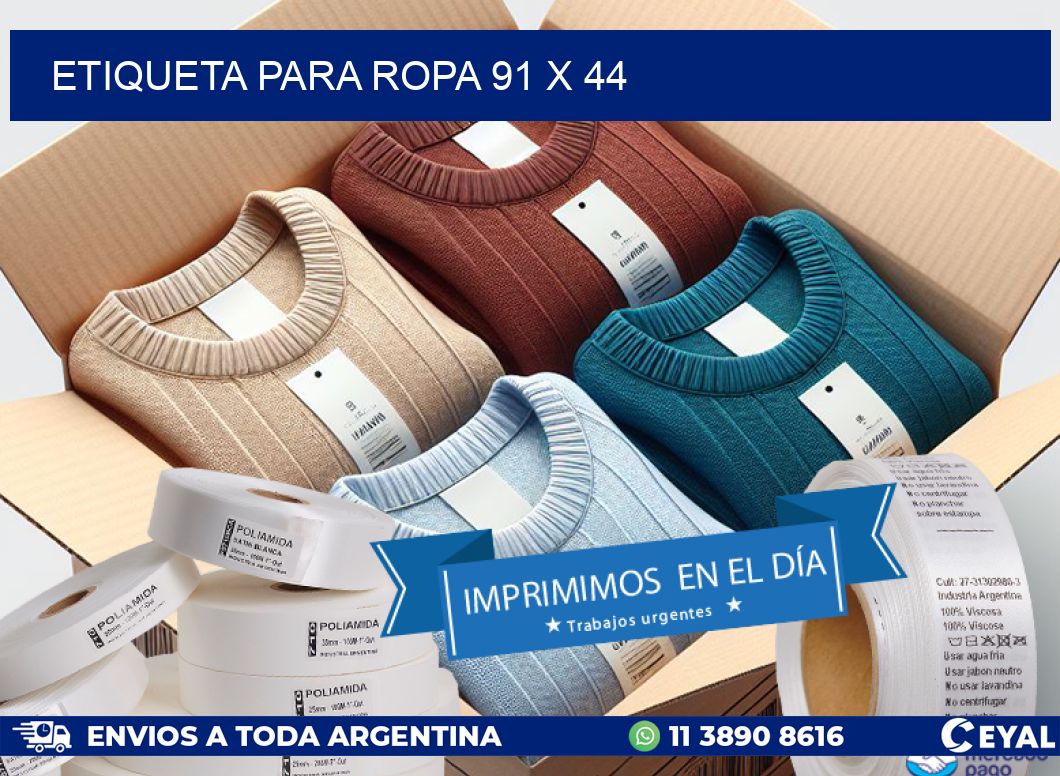 ETIQUETA PARA ROPA 91 x 44