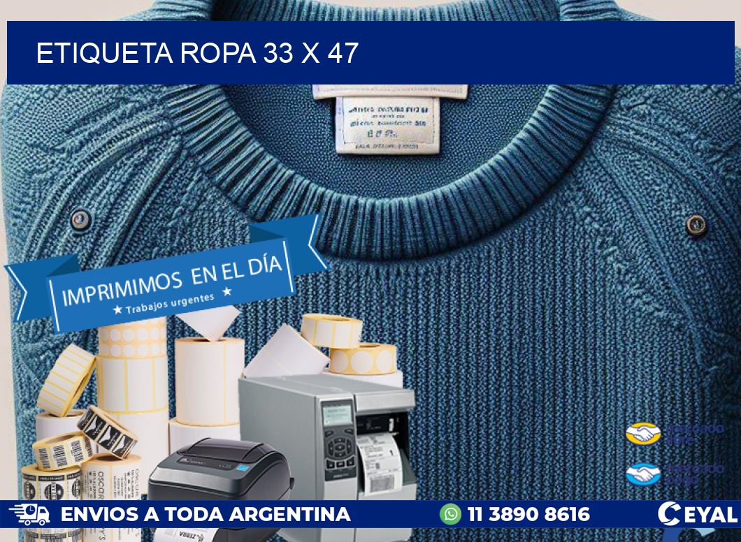 ETIQUETA ROPA 33 x 47