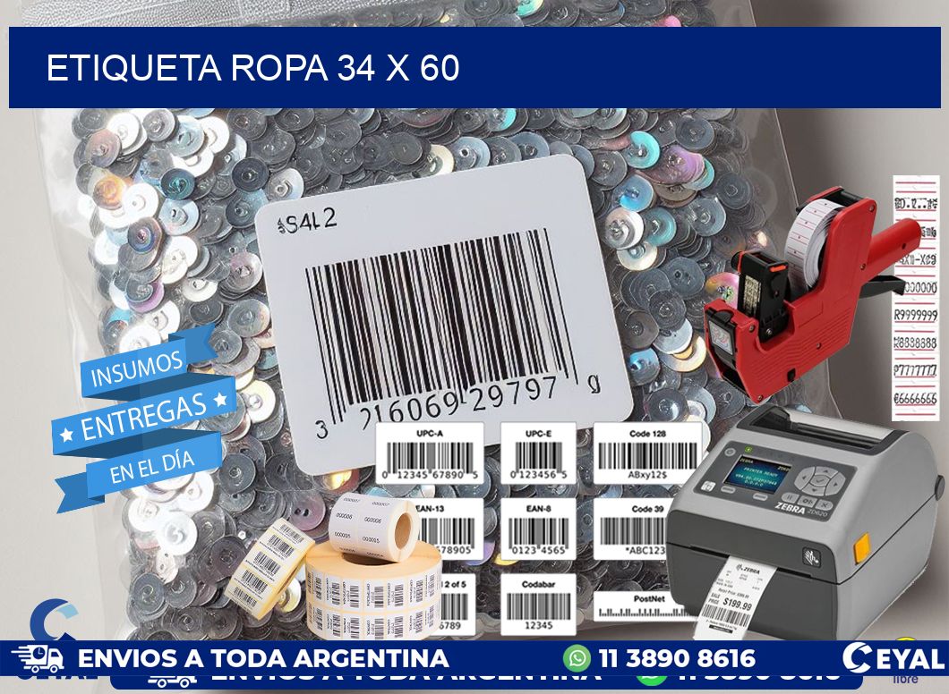 ETIQUETA ROPA 34 x 60