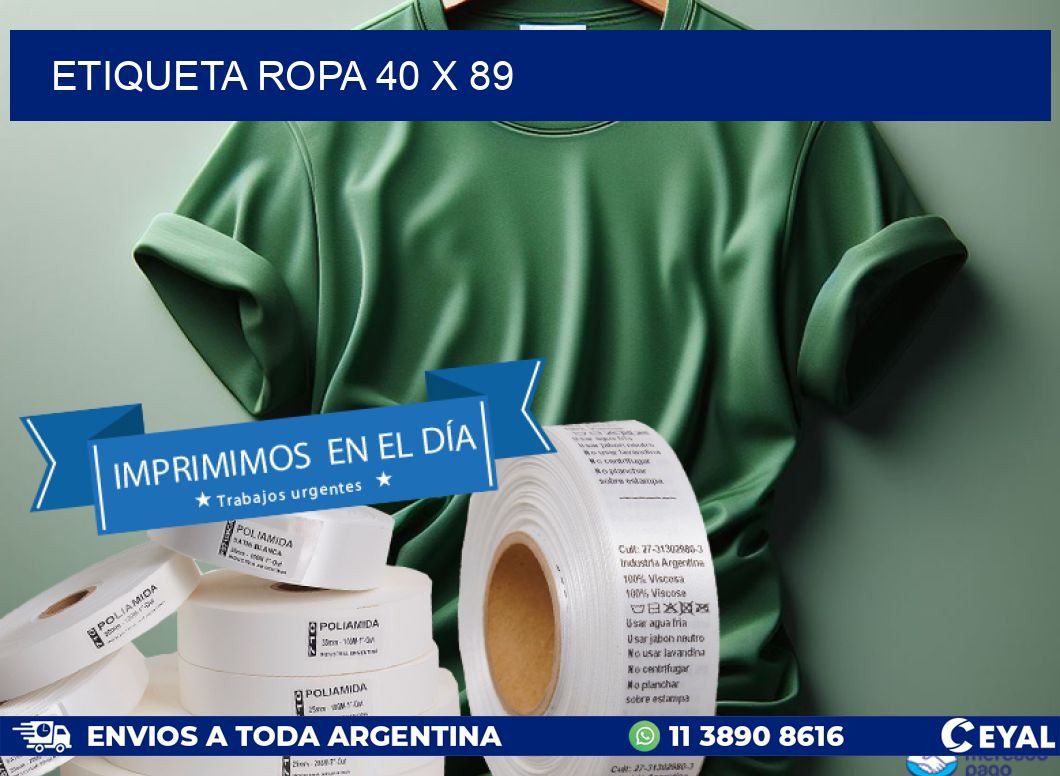 ETIQUETA ROPA 40 x 89