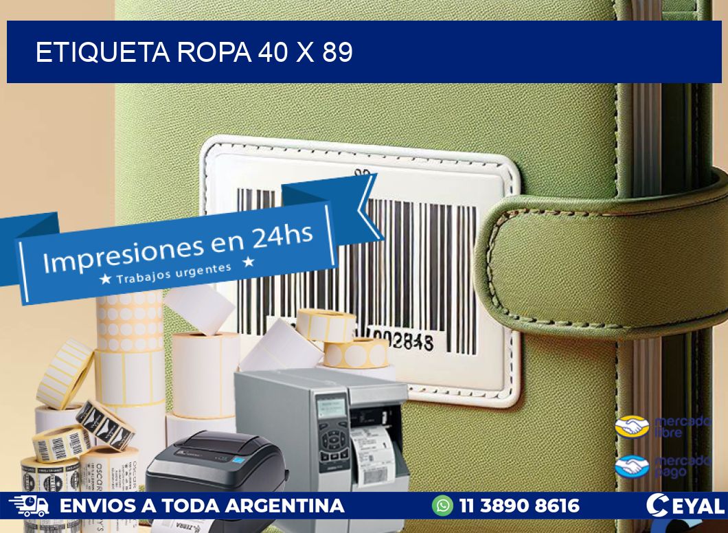ETIQUETA ROPA 40 x 89