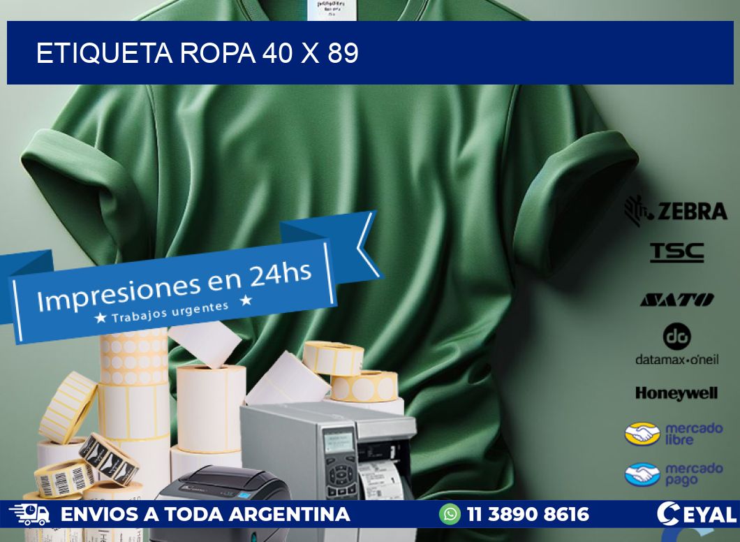 ETIQUETA ROPA 40 x 89