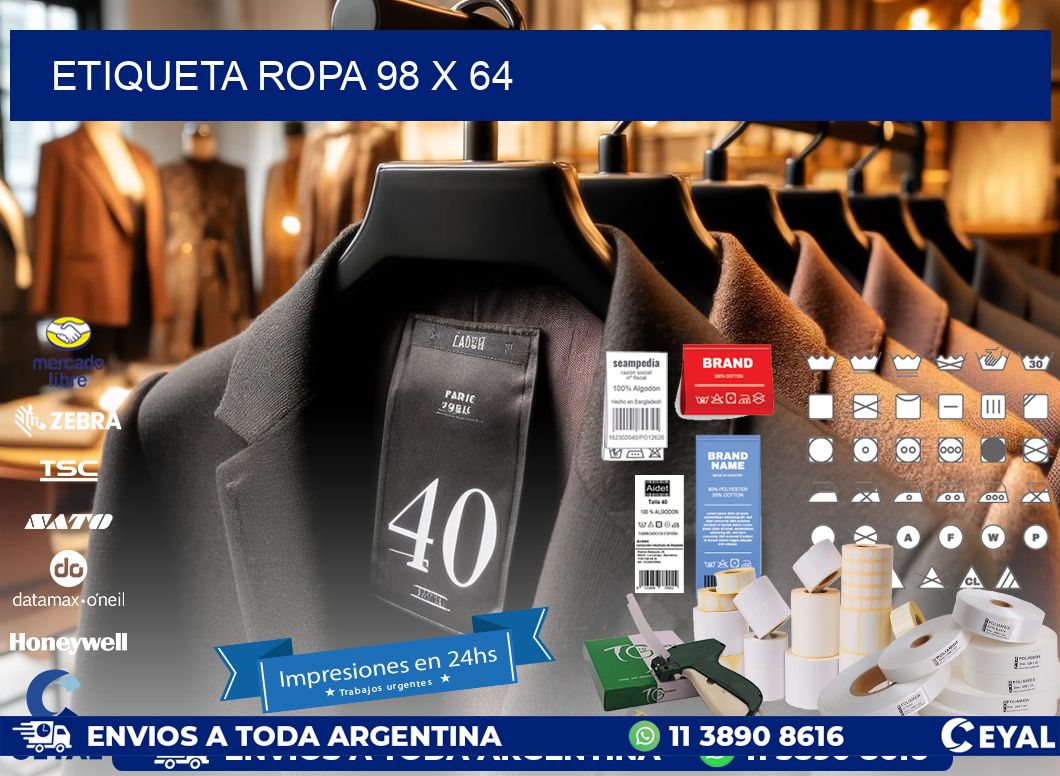 ETIQUETA ROPA 98 x 64